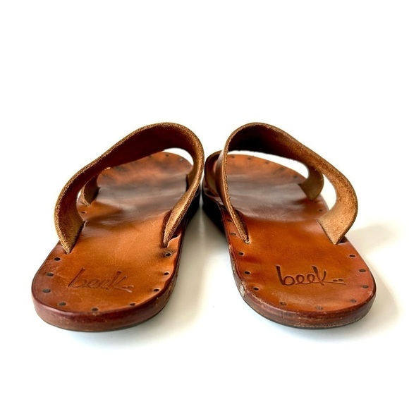 Beek Blackbird Bronze Gold Metallic Leather Slide Sandals Size 5 - Picture 11 of 13